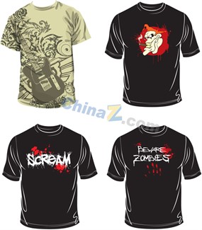 个性涂鸦T恤矢量素材